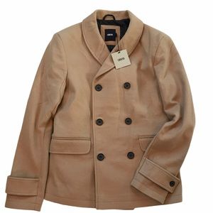 ASOS double breasted overcoat camel Medium